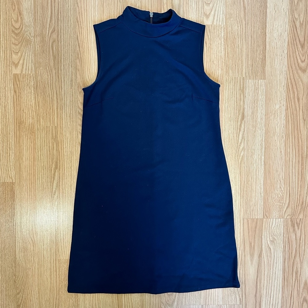 CYNTHIA ROWLEY High Neck/ Mock Neck Navy Blue Dress, Size 4 - Picture 4 of 8